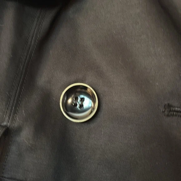 Betsey Johnson Black Trench Coat with Cream Accents - Picture 4 of 7